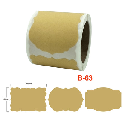 3 ชิ้นกระดาษคราฟท์ธรรมชาติป้ายคริสต์มาสของขวัญสติ๊กเกอร์ตกแต่ง, B-63