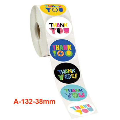 3 ชิ้นขอบคุณสติกเกอร์ 8 รูปภาพงานแต่งงานอุปกรณ์ตกแต่งป้าย, A-132-38mm Sticker