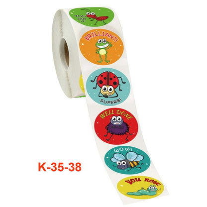 ป้ายสติกเกอร์รางวัลการ์ตูนเด็ก 2 ชิ้น, K-35-38 3.8cm / 1.5inch