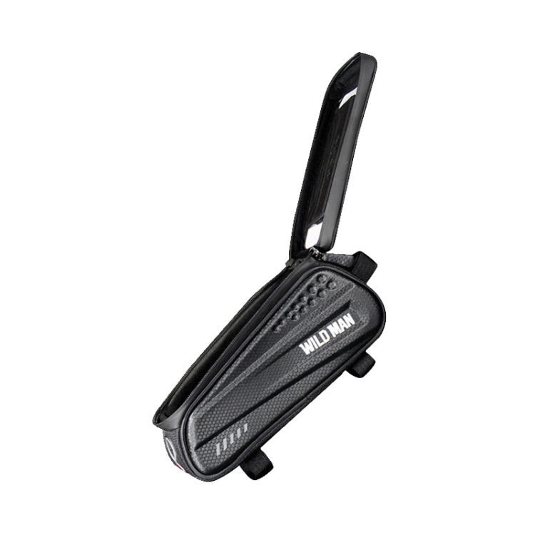 WILD MAN ES3 Hard Shell กระเป๋าจักรยานด้านหน้ากระเป๋าจักรยานเสือภูเขาโทรศัพท์มือถือหน้าจอสัมผัสกระเป๋าท่อด้านบนอุปกรณ์ขี่, ES3 (Black)