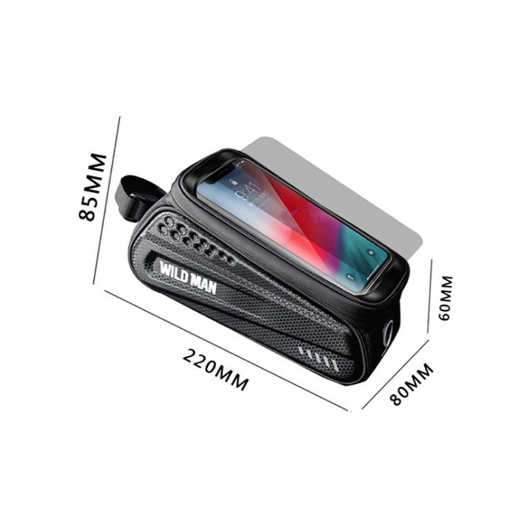 WILD MAN ES3 Hard Shell กระเป๋าจักรยานด้านหน้ากระเป๋าจักรยานเสือภูเขาโทรศัพท์มือถือหน้าจอสัมผัสกระเป๋าท่อด้านบนอุปกรณ์ขี่, ES3 (Black)