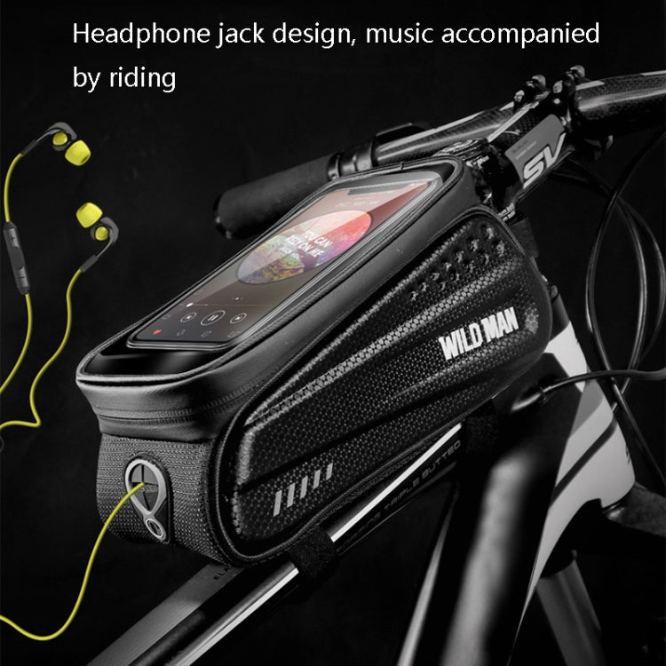 WILD MAN ES3 Hard Shell กระเป๋าจักรยานด้านหน้ากระเป๋าจักรยานเสือภูเขาโทรศัพท์มือถือหน้าจอสัมผัสกระเป๋าท่อด้านบนอุปกรณ์ขี่, ES3 (Black)