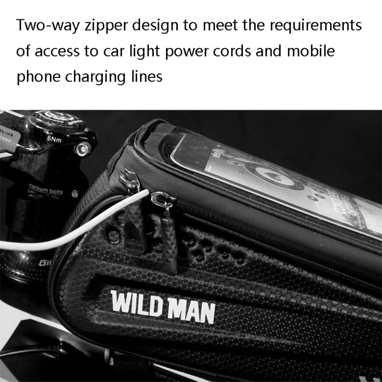 WILD MAN ES3 Hard Shell กระเป๋าจักรยานด้านหน้ากระเป๋าจักรยานเสือภูเขาโทรศัพท์มือถือหน้าจอสัมผัสกระเป๋าท่อด้านบนอุปกรณ์ขี่, ES3 (Black)