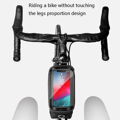WILD MAN ES3 Hard Shell กระเป๋าจักรยานด้านหน้ากระเป๋าจักรยานเสือภูเขาโทรศัพท์มือถือหน้าจอสัมผัสกระเป๋าท่อด้านบนอุปกรณ์ขี่, ES3 (Black)