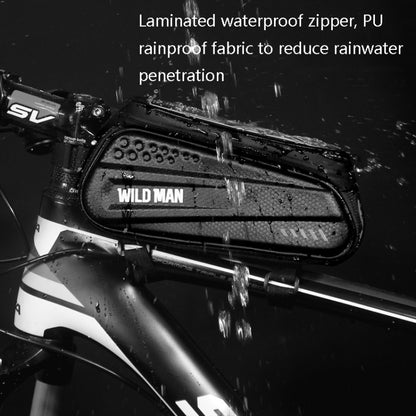 WILD MAN ES3 Hard Shell กระเป๋าจักรยานด้านหน้ากระเป๋าจักรยานเสือภูเขาโทรศัพท์มือถือหน้าจอสัมผัสกระเป๋าท่อด้านบนอุปกรณ์ขี่, ES3 (Black)