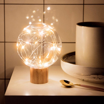 Star Moon Night Light USB ฐานไม้ LED บรรยากาศ, Round Base