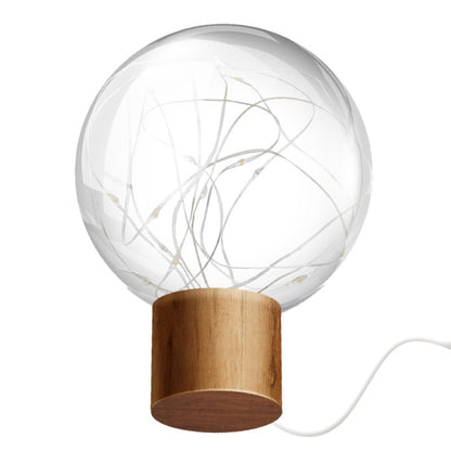 Star Moon Night Light USB ฐานไม้ LED บรรยากาศ, Round Base