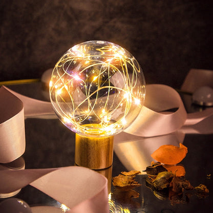 Star Moon Night Light USB ฐานไม้ LED บรรยากาศ, Round Base