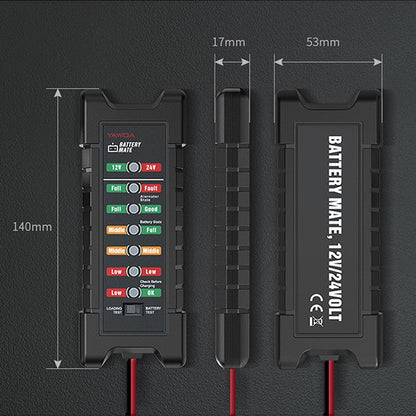 YAWOA BM410 เก็บเครื่องทดสอบแบตเตอรี่ 12V/24V โหลดทดสอบ LED สมาร์ทรถเครื่องทดสอบแบตเตอรี่คลิป, BM410