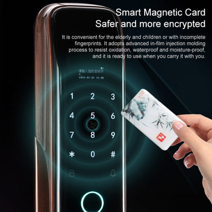 สมาร์ท Wifi ป้องกันการโจรกรรมลายนิ้วมือรหัสผ่านล็อคโทรศัพท์มือถือการควบคุมระยะไกลล็อคประตูอิเล็กทรอนิกส์ล็อคการ์ดแม่เหล็ก, SM-SL808 Automatic Black, SM-SL808 Automatic Bronze