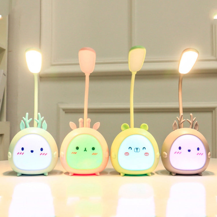 YW2021 การ์ตูนน่ารัก LED โคมไฟตั้งโต๊ะป้องกันดวงตาห้องนอนหอพักนักเรียนพับโคมไฟตั้งโต๊ะอ่านหนังสือ, Blue Lamb