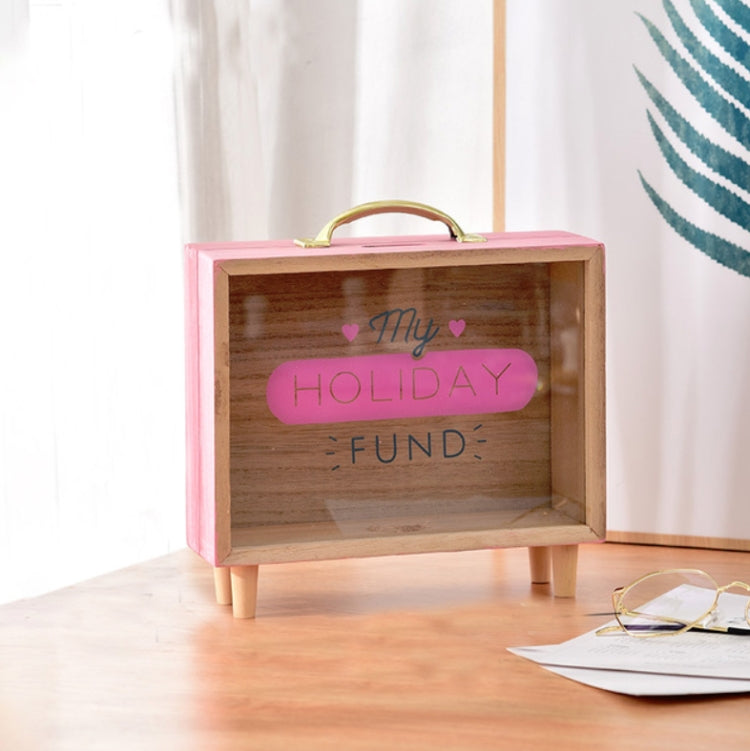 ไม้ Piggy Bank ขนาดใหญ่เด็กออมทรัพย์กล่อง Creative Desktop อุปกรณ์เสริม