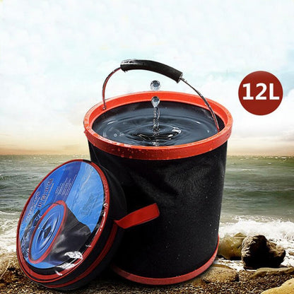 ล้างรถพับ Telescopic Bucket รถในครัวเรือนมัลติฟังก์ชั่นกลางแจ้งแบบพกพาถัง, 12L Folding Telescopic Bucket