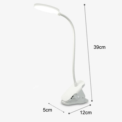 LED โคมไฟตั้งโต๊ะแบบหนีบ USB โคมไฟข้างเตียงป้องกันดวงตา, Plug-in, Charging 800mAh