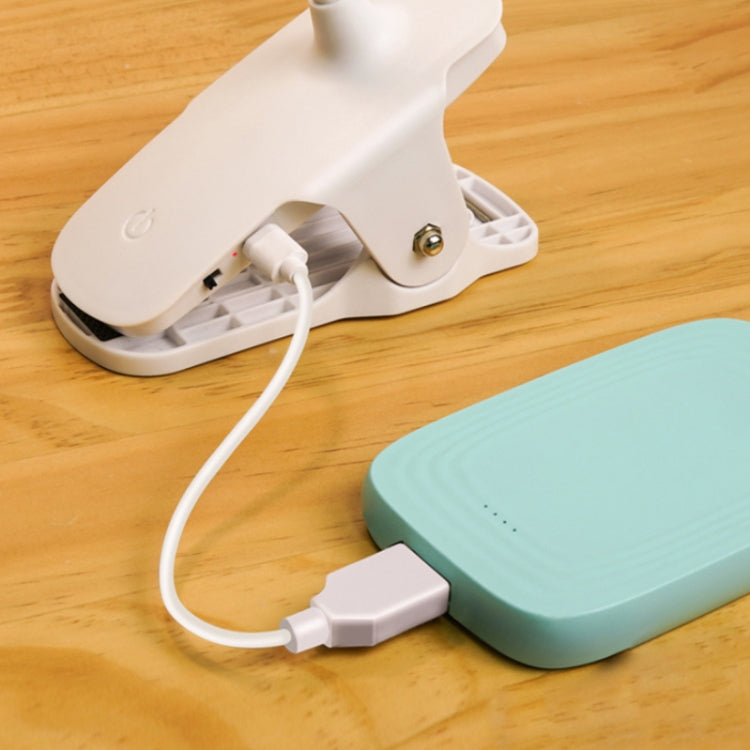 LED โคมไฟตั้งโต๊ะแบบหนีบ USB โคมไฟข้างเตียงป้องกันดวงตา, Plug-in, Charging 800mAh