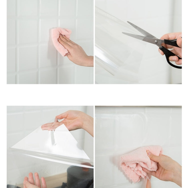 5 ชิ้นกระเบื้องห้องครัววอลล์เปเปอร์กันน้ำมันเตาตั้งพื้นกันน้ำโปร่งใสวอลล์เปเปอร์, Transparent Wallpaper