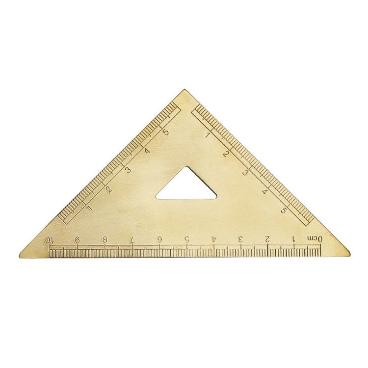 4 ชิ้นทองเหลืองย้อนยุควาดไม้บรรทัดวัดเครื่องมือ, 0-10cm Isosceles Triangle Ruler, 0-10cm Right Angle Triangle Ruler, 0-15cm Wave Ruler, 0-15cm Ruler, 0-18cm Ruler, 0-120mm Caliper Single Scale, 0-180 Degree Protractor, 0-120mm Caliper Double Scale