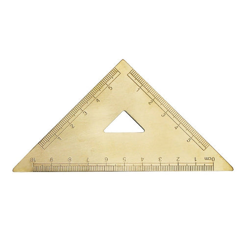 4 ชิ้นทองเหลืองย้อนยุควาดไม้บรรทัดวัดเครื่องมือ, 0-10cm Isosceles Triangle Ruler, 0-10cm Right Angle Triangle Ruler, 0-15cm Wave Ruler, 0-15cm Ruler, 0-18cm Ruler, 0-120mm Caliper Single Scale, 0-180 Degree Protractor, 0-120mm Caliper Double Scale