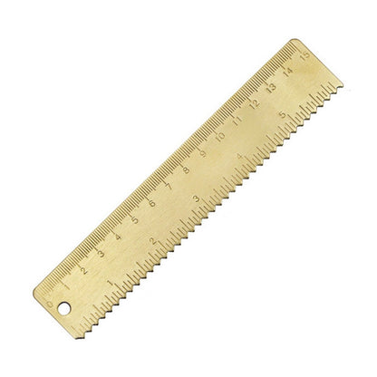 4 ชิ้นทองเหลืองย้อนยุควาดไม้บรรทัดวัดเครื่องมือ, 0-10cm Isosceles Triangle Ruler, 0-10cm Right Angle Triangle Ruler, 0-15cm Wave Ruler, 0-15cm Ruler, 0-18cm Ruler, 0-120mm Caliper Single Scale, 0-180 Degree Protractor, 0-120mm Caliper Double Scale
