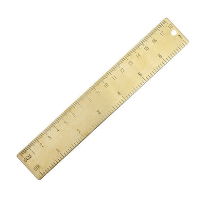 4 ชิ้นทองเหลืองย้อนยุควาดไม้บรรทัดวัดเครื่องมือ, 0-10cm Isosceles Triangle Ruler, 0-10cm Right Angle Triangle Ruler, 0-15cm Wave Ruler, 0-15cm Ruler, 0-18cm Ruler, 0-120mm Caliper Single Scale, 0-180 Degree Protractor, 0-120mm Caliper Double Scale