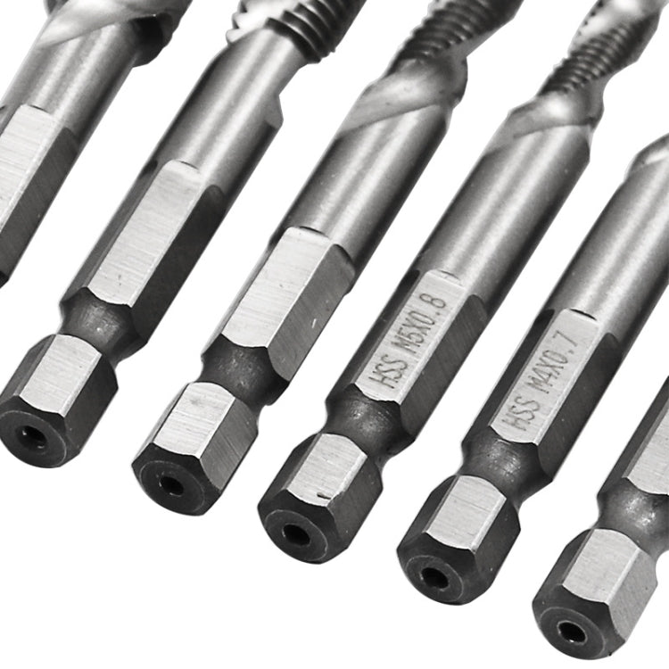 6 ชิ้น / เซ็ต HSS Multi-Function Integrated Tap Hole Tapping Chamfering, 6 PCS / Set Hole Tapping Chamfering