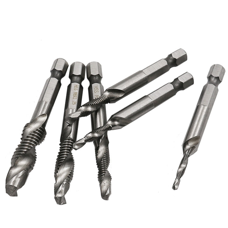 6 ชิ้น / เซ็ต HSS Multi-Function Integrated Tap Hole Tapping Chamfering, 6 PCS / Set Hole Tapping Chamfering
