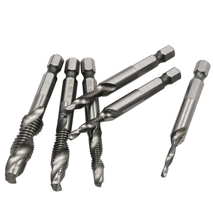 6 ชิ้น / เซ็ต HSS Multi-Function Integrated Tap Hole Tapping Chamfering, 6 PCS / Set Hole Tapping Chamfering