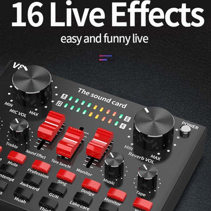 การ์ดเสียง V8S โทรศัพท์มือถือคอมพิวเตอร์ Anchor Live K เพลงบันทึกไมโครโฟน, English Version, V8S  + Golden Net BM700 Set, V8S  + Black Bet BM700 Set