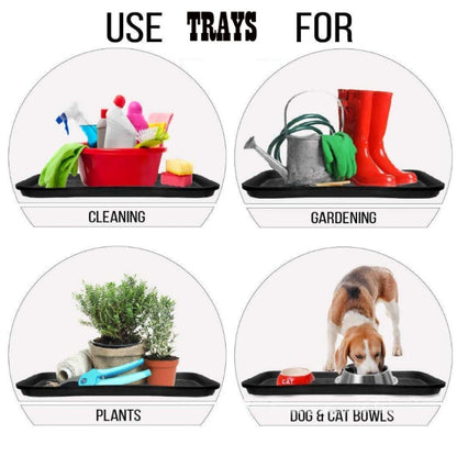 3 ชิ้นพลาสติกมัลติฟังก์ชั่ถาดถาดรองเท้าถาดให้อาหารสัตว์เลี้ยง, Pet Feeding Tray