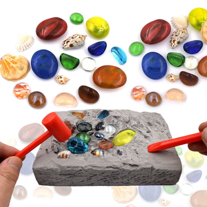 3 ชิ้นที่มีสีสันอัญมณีโบราณคดีสมบัติขุดของเล่นสร้างสรรค์ DIY ของเล่นปริศนา, 3 PCS DIY Puzzle Toy