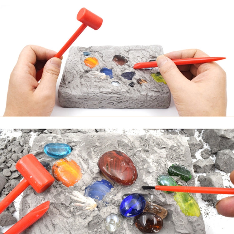 3 ชิ้นที่มีสีสันอัญมณีโบราณคดีสมบัติขุดของเล่นสร้างสรรค์ DIY ของเล่นปริศนา, 3 PCS DIY Puzzle Toy