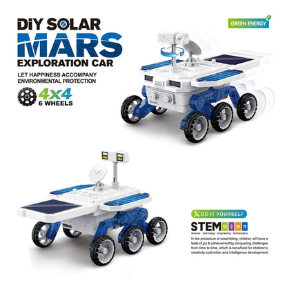 เด็ก DIY Solar Mars Exploration รถของเล่นปริศนาวิทยาศาสตร์การศึกษาประกอบ 4 ล้อไฟฟ้ารุ่น, Solar Mars Exploration Car Toy