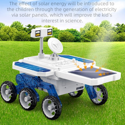 เด็ก DIY Solar Mars Exploration รถของเล่นปริศนาวิทยาศาสตร์การศึกษาประกอบ 4 ล้อไฟฟ้ารุ่น, Solar Mars Exploration Car Toy
