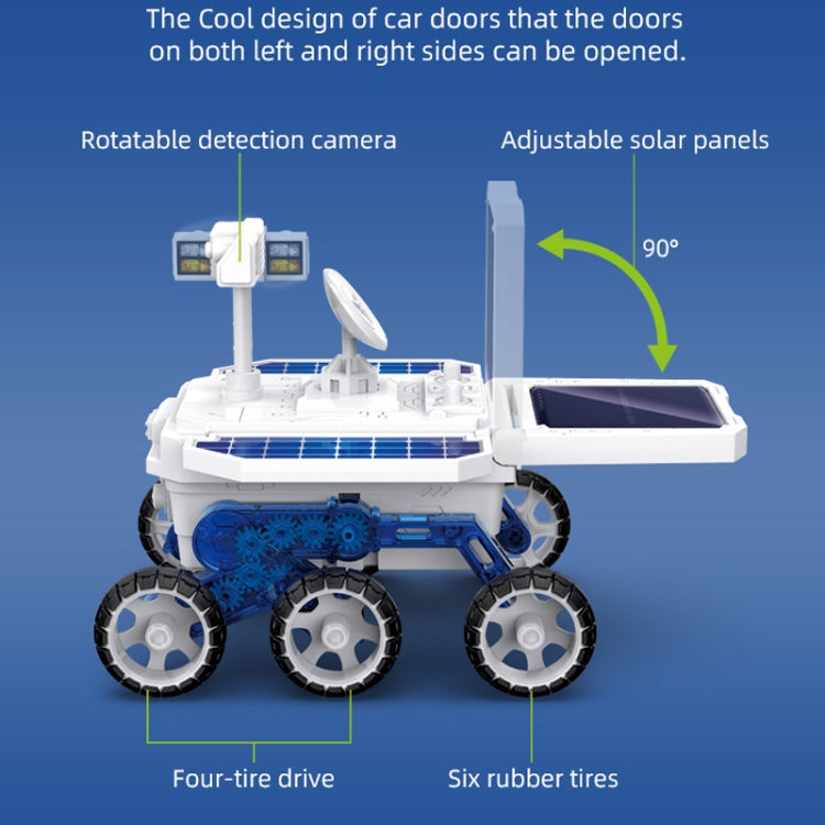 เด็ก DIY Solar Mars Exploration รถของเล่นปริศนาวิทยาศาสตร์การศึกษาประกอบ 4 ล้อไฟฟ้ารุ่น, Solar Mars Exploration Car Toy