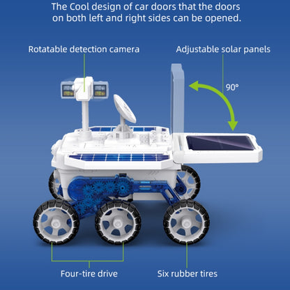 เด็ก DIY Solar Mars Exploration รถของเล่นปริศนาวิทยาศาสตร์การศึกษาประกอบ 4 ล้อไฟฟ้ารุ่น, Solar Mars Exploration Car Toy