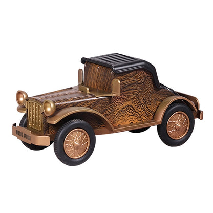 A9 Retro Wood Grain Classic Car Shape ลำโพงไร้สาย Bluetooth ซับวูฟเฟอร์วิทยุโทรศัพท์มือถือแบบพกพาขาตั้งลำโพงขนาดเล็ก