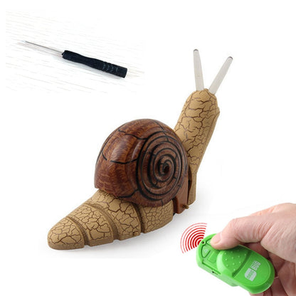 7701 เด็กไฟฟ้าอินฟราเรดรีโมทคอนโทรลหอยทากจำลองสัตว์เลี้ยงหากิน, Snail(Gray), Snail(Brown)