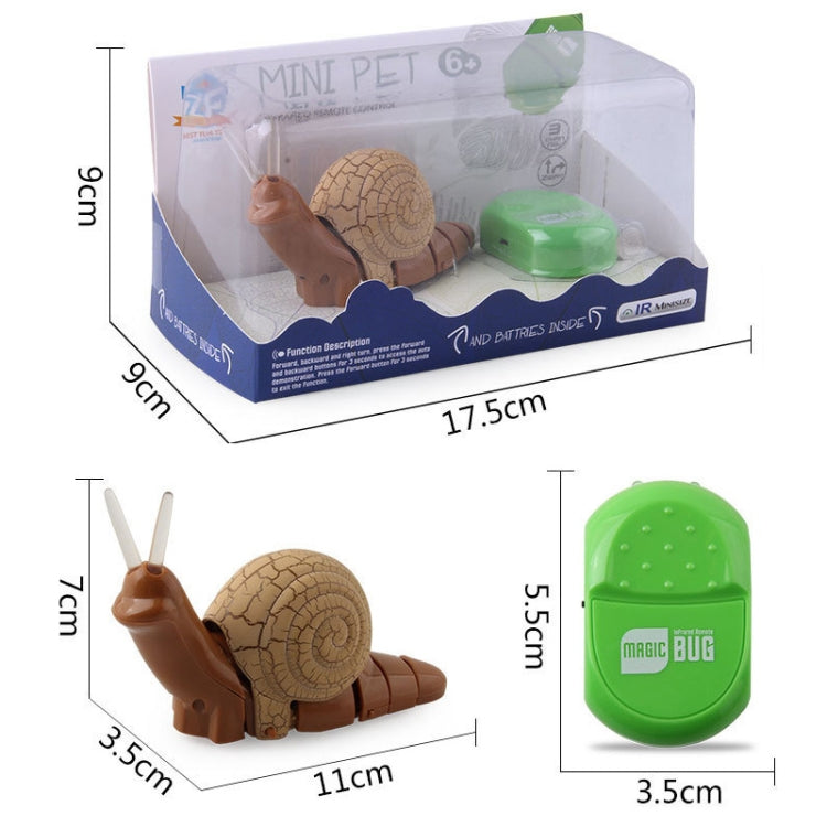 7701 เด็กไฟฟ้าอินฟราเรดรีโมทคอนโทรลหอยทากจำลองสัตว์เลี้ยงหากิน, Snail(Gray), Snail(Brown)