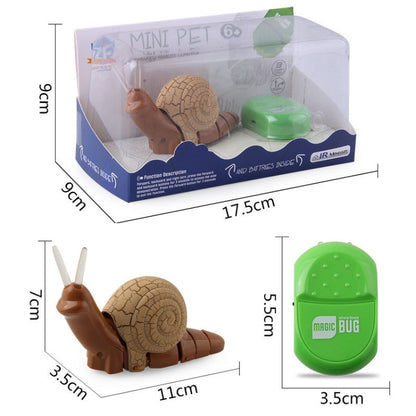 7701 เด็กไฟฟ้าอินฟราเรดรีโมทคอนโทรลหอยทากจำลองสัตว์เลี้ยงหากิน, Snail(Gray), Snail(Brown)