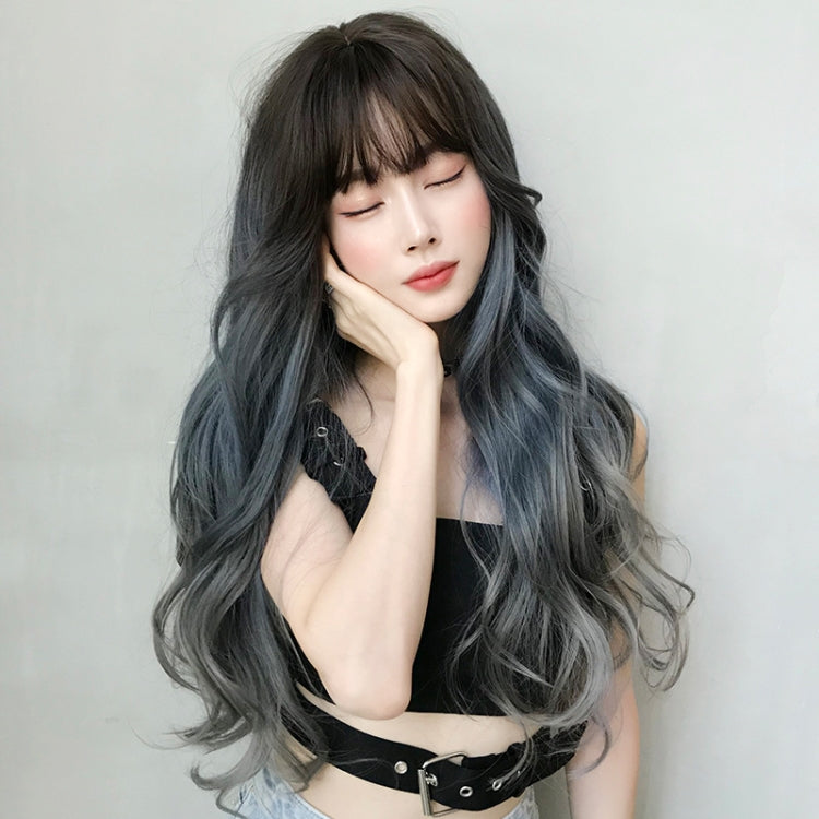 วิกผมหญิงผมยาวคลื่นใหญ่ไล่โทนสีเต็มหมวก