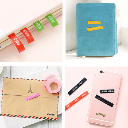 CIDY C101 Mini Manual Label Machine เครื่องลายนูนเครื่องพิมพ์ดีด บัญชีมือ กระดาษเทปตกแต่ง, การจัดส่งสีแบบสุ่ม
