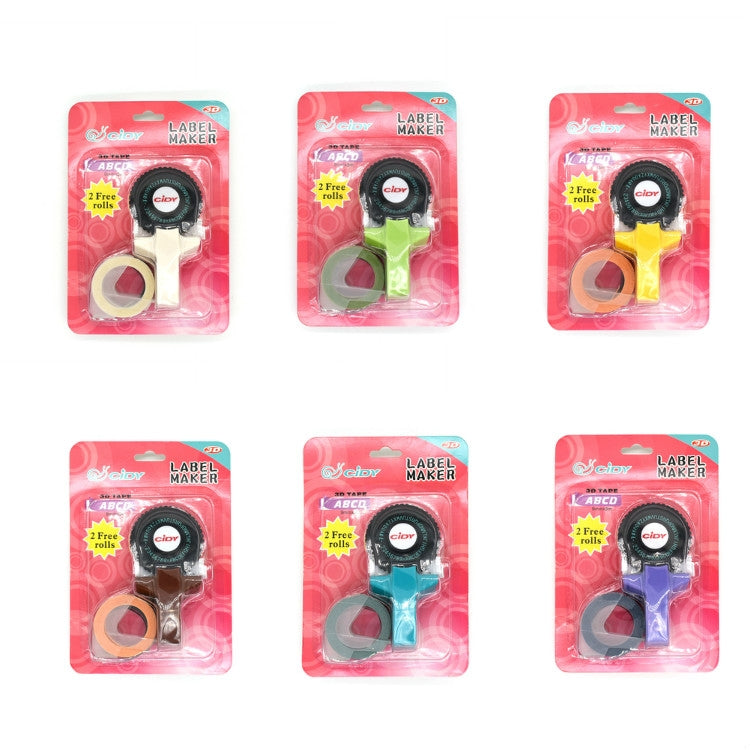 CIDY C101 Mini Manual Label Machine เครื่องลายนูนเครื่องพิมพ์ดีด บัญชีมือ กระดาษเทปตกแต่ง, การจัดส่งสีแบบสุ่ม