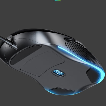 Inphic PB1 Business Office เมาส์สำหรับเล่นเกมแบบมีสายความละเอียดมาโครปิดเสียง ความยาวสายเคเบิล: 1.5 ม, Classic Back Breathing Light, Matte White Breathing Light
