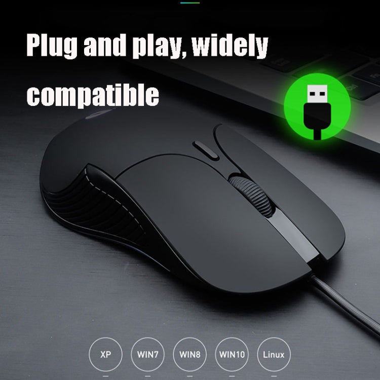 Inphic PB1 Business Office เมาส์สำหรับเล่นเกมแบบมีสายความละเอียดมาโครปิดเสียง ความยาวสายเคเบิล: 1.5 ม, Classic Back Breathing Light, Matte White Breathing Light