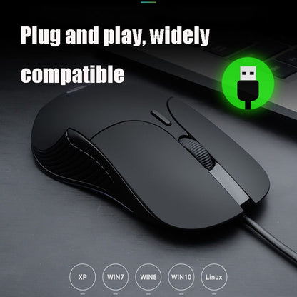 Inphic PB1 Business Office เมาส์สำหรับเล่นเกมแบบมีสายความละเอียดมาโครปิดเสียง ความยาวสายเคเบิล: 1.5 ม, Classic Back Breathing Light, Matte White Breathing Light