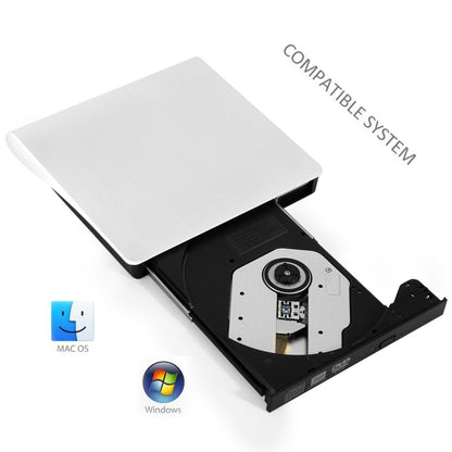 Slim ภายนอก USB 3.0 DVD RW CD Writer Drive Burner Reader Player สำหรับแล็ปท็อปพีซี, Brushed Texture DVD(W)