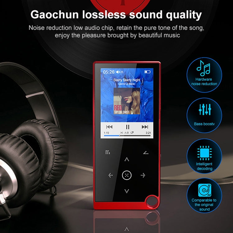 เครื่องเล่นเพลง MP4 / MP3 Lossless แบบสัมผัสขนาด 2.4 นิ้ว รองรับ E-Book / นาฬิกาปลุก / ตั้งเวลาปิดเครื่อง, 4GB without Bluetooth, 8GB without Bluetooth, 16GB without Bluetooth, 4GB Bluetooth Version, 8GB Bluetooth Version, 16GB Bluetooth Version