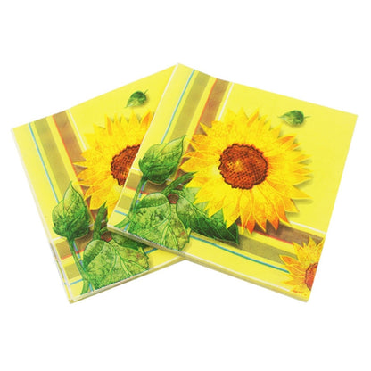 กระดาษเช็ดปากตกแต่งงานปาร์ตี้สีสันสดใส, Yellow Sunflower