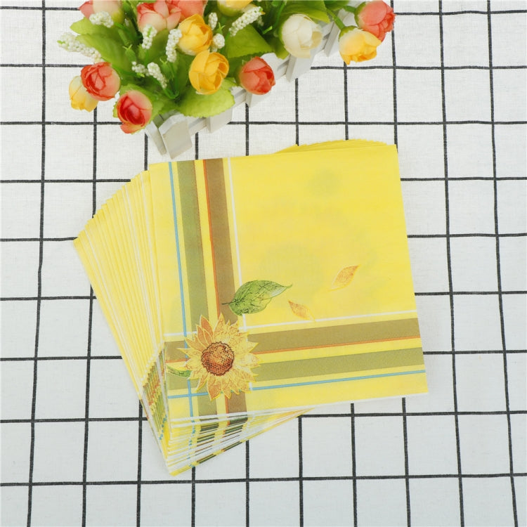 กระดาษเช็ดปากตกแต่งงานปาร์ตี้สีสันสดใส, Yellow Sunflower