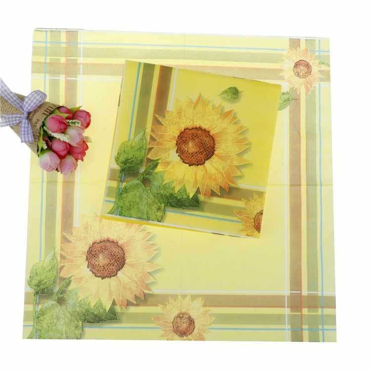 กระดาษเช็ดปากตกแต่งงานปาร์ตี้สีสันสดใส, Yellow Sunflower